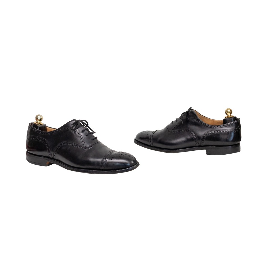 Church's Custom Grade Diplomat Black Leather Semi Brogue Oxford Shoes Mens US 10